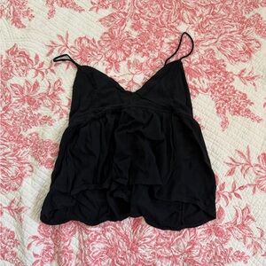Brandy Melville Black Layered V-Neck Spaghetti Strap Camisole